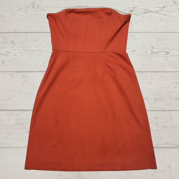 Theory Strapless Tangerine Dress - Picture 3 of 7